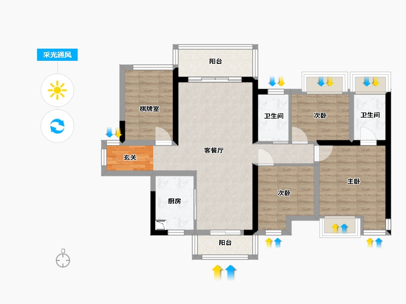 广东省-江门市-博富名苑-87.17-户型库-采光通风