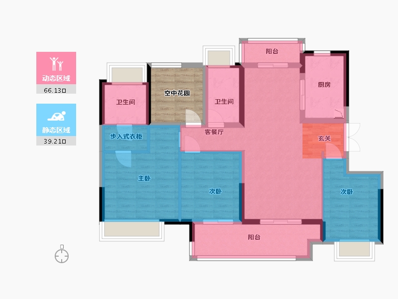 广东省-江门市-保利�h府-100.93-户型库-动静分区