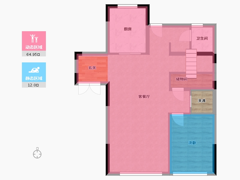 内蒙古自治区-包头市-保利溪湖林语-71.36-户型库-动静分区