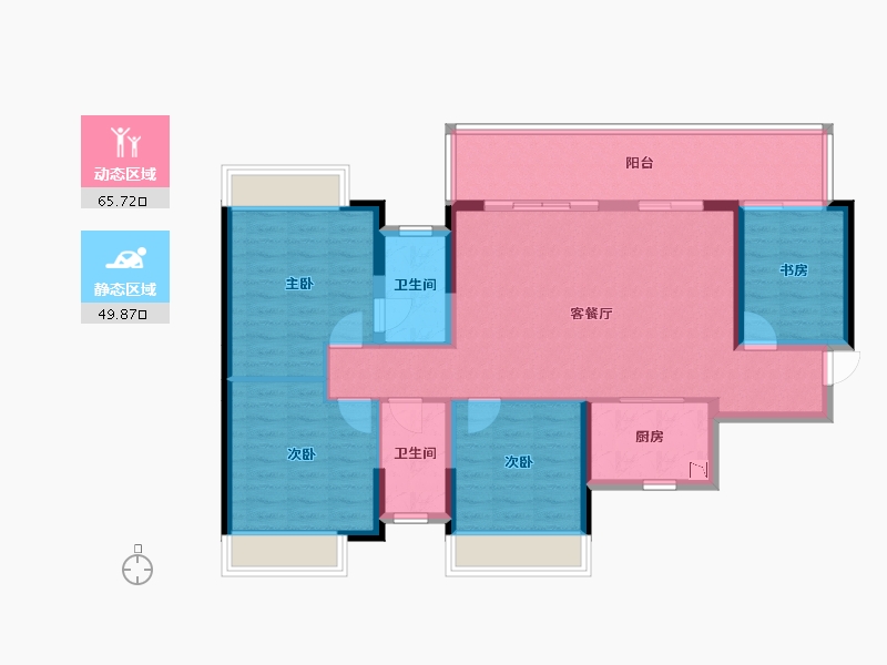 广西壮族自治区-南宁市-彰泰江景湾-103.98-户型库-动静分区