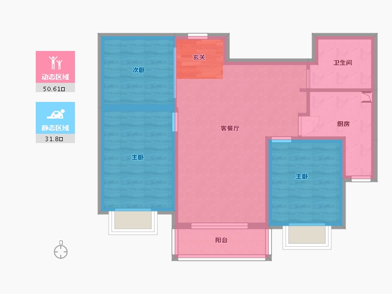 陕西省-榆林市-迎宾佳苑-73.35-户型库-动静分区