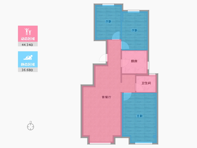 新疆维吾尔自治区-乌鲁木齐市-汇臻城.臻园-72.72-户型库-动静分区