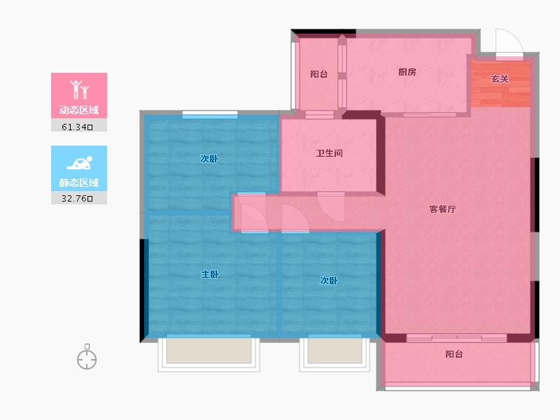 安徽省-蚌埠市-恒大悦澜湾-84.80-户型库-动静分区