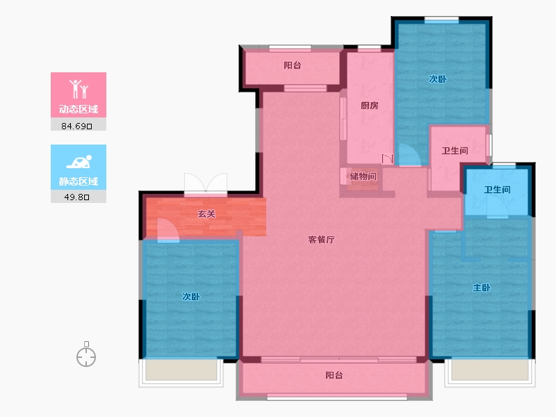 内蒙古自治区-包头市-中国铁建・景晟学府-121.28-户型库-动静分区