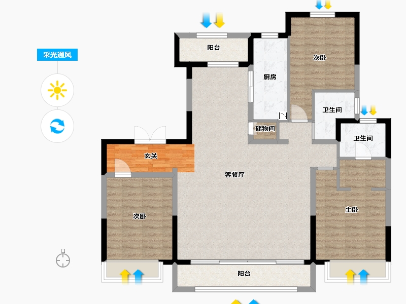 内蒙古自治区-包头市-中国铁建・景晟学府-121.28-户型库-采光通风