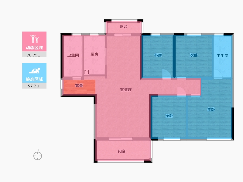 湖南省-长沙市-金富湘江悦城-114.40-户型库-动静分区