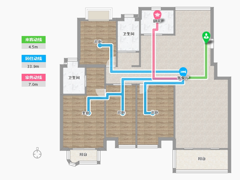 广东省-深圳市-东方沁园-134.55-户型库-动静线