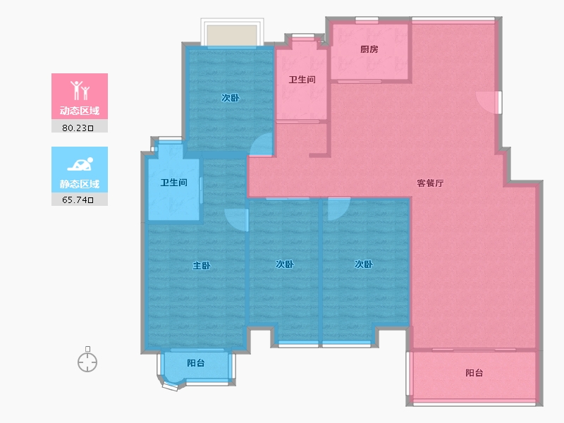 广东省-深圳市-东方沁园-134.55-户型库-动静分区