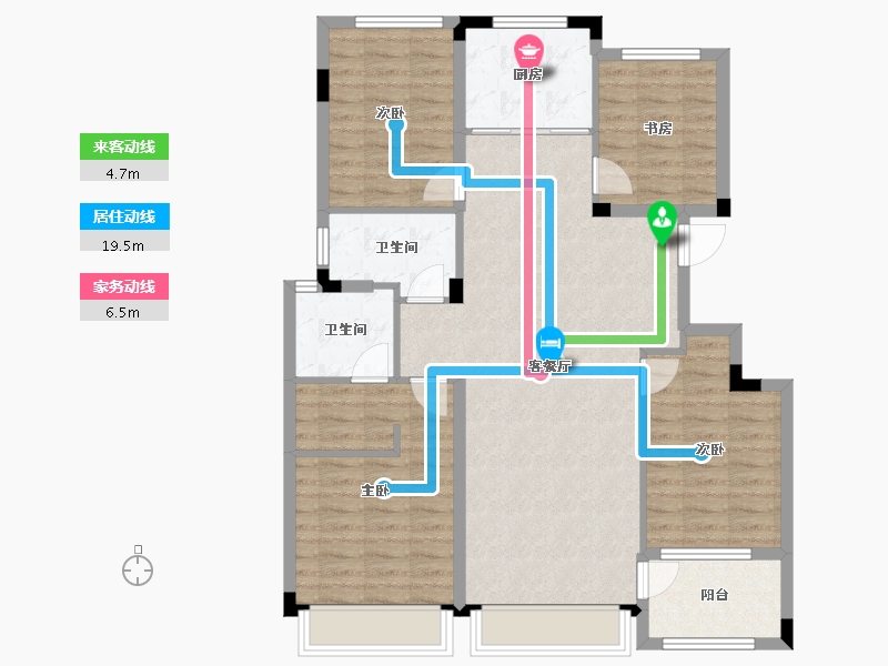 浙江省-湖州市-十里春晓-104.72-户型库-动静线