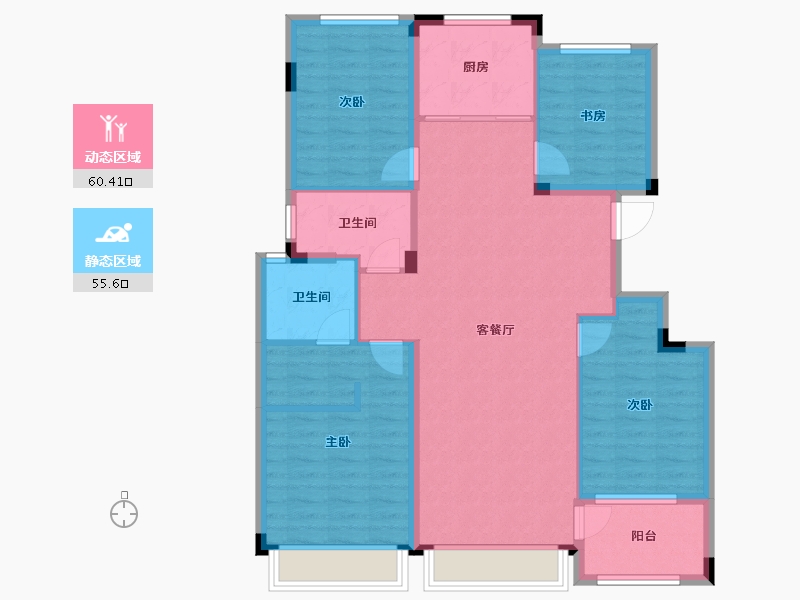 浙江省-湖州市-十里春晓-104.72-户型库-动静分区