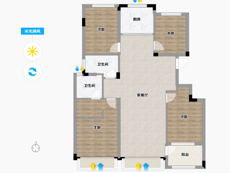 浙江省-湖州市-十里春晓-104.72-户型库-采光通风