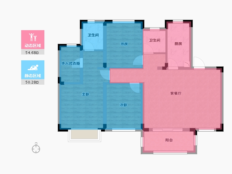 江西省-赣州市-新力钰珑湾-93.69-户型库-动静分区