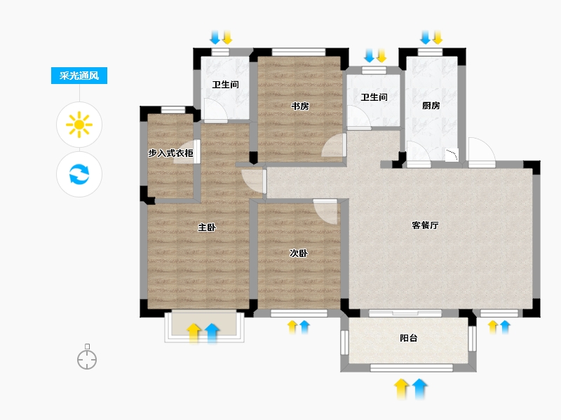 江西省-赣州市-新力钰珑湾-93.69-户型库-采光通风