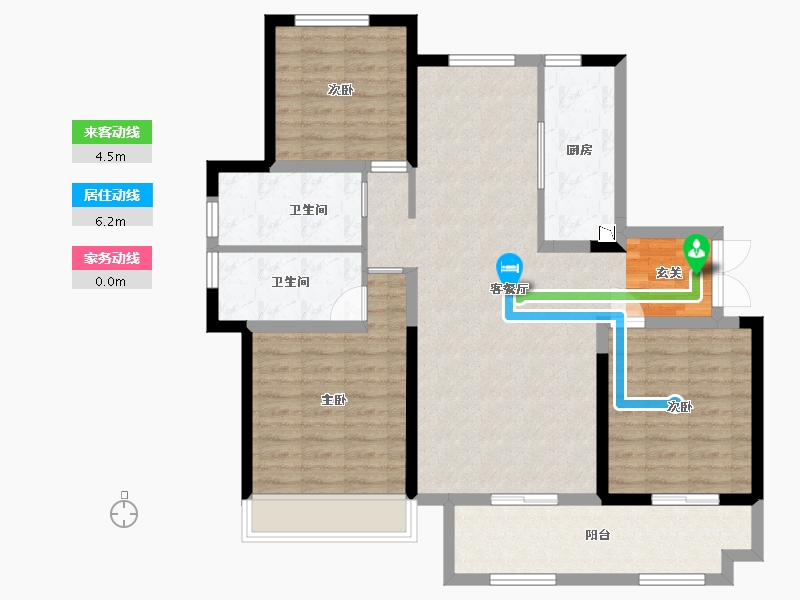 山东省-烟台市-百年万悦府-104.30-户型库-动静线