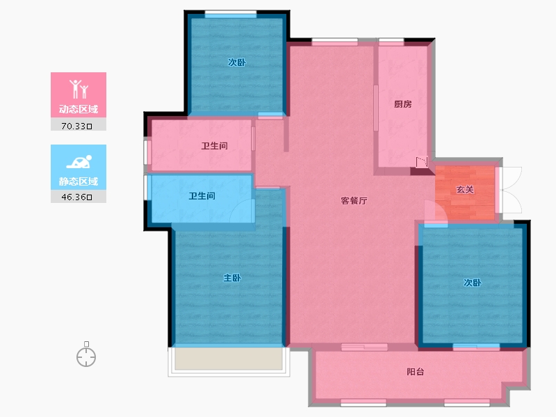 山东省-烟台市-百年万悦府-104.30-户型库-动静分区