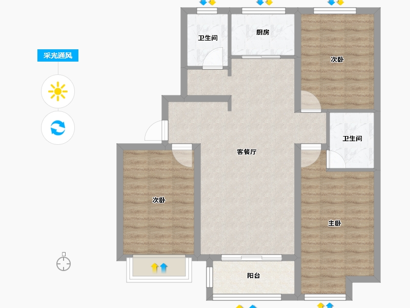 河北省-沧州市-佰瑞庭-83.11-户型库-采光通风