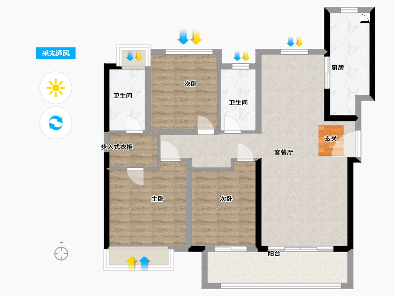 湖南省-长沙市-环球融创会展上东区-99.20-户型库-采光通风