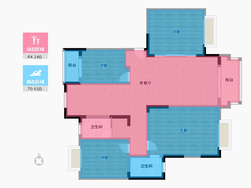 江苏省-苏州市-怡邻花园-120.25-户型库-动静分区