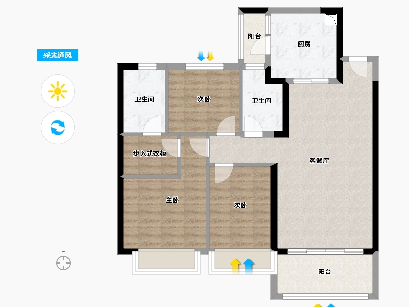 辽宁省-葫芦岛市-龙港恒大逸合城-91.21-户型库-采光通风