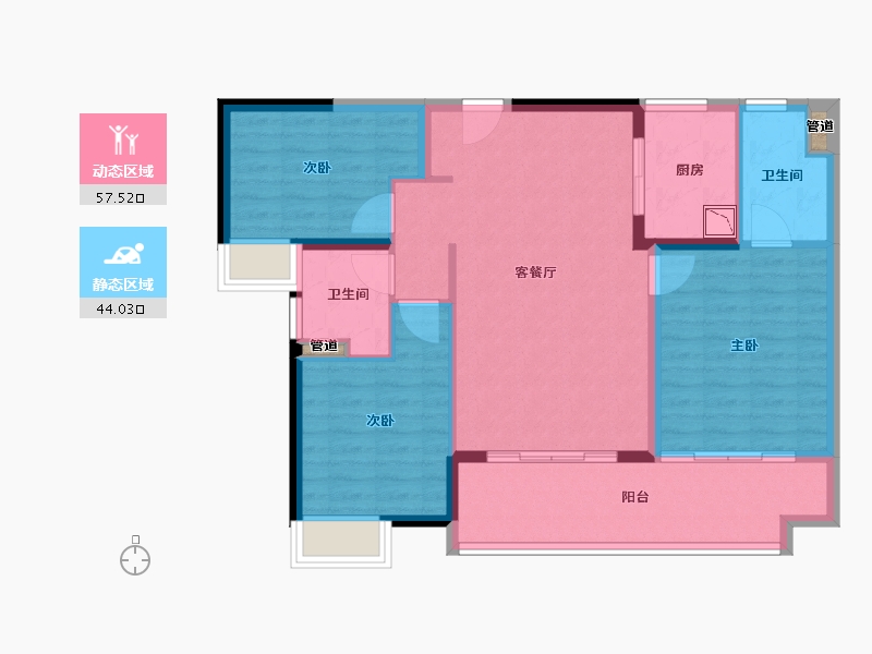 福建省-厦门市-马銮湾1号-92.00-户型库-动静分区