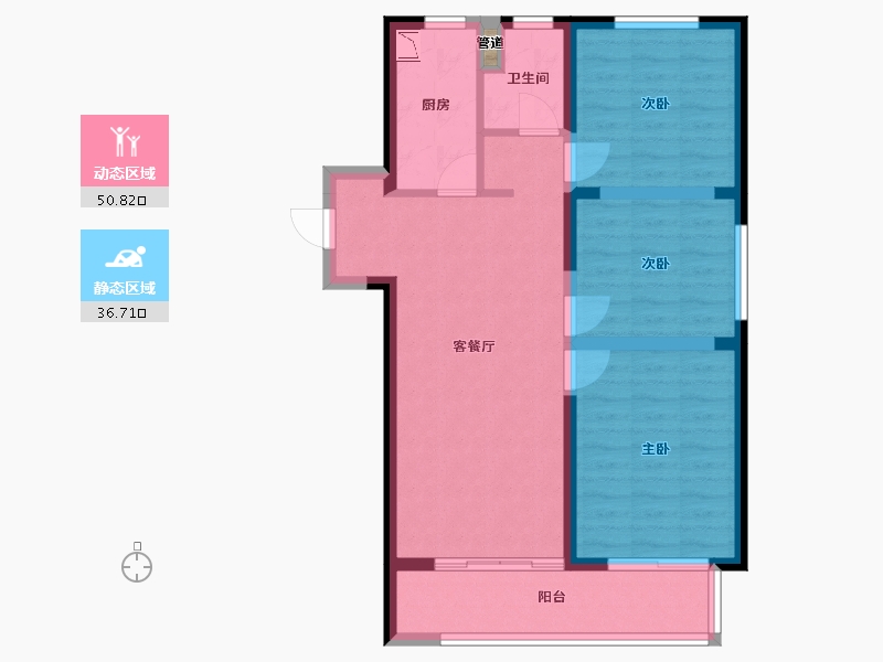 山东省-菏泽市-华地翡翠公园-78.20-户型库-动静分区