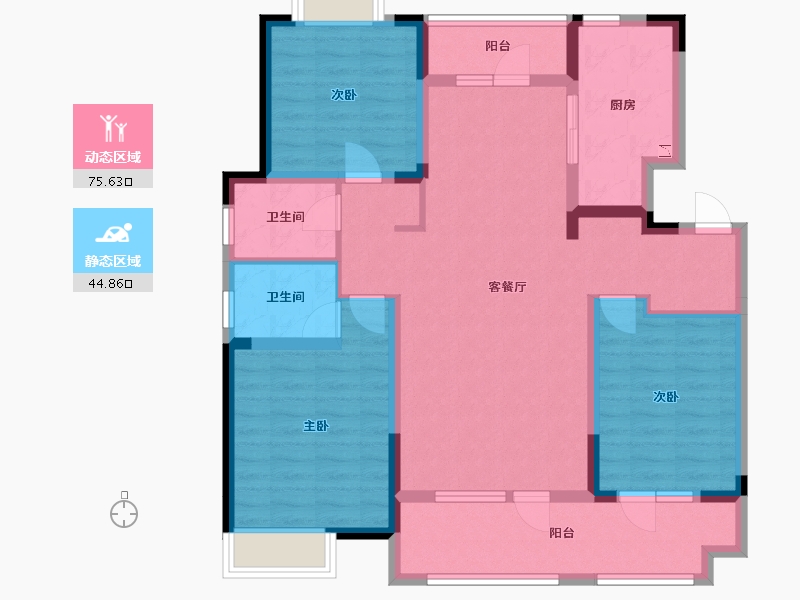 山东省-菏泽市-华地翡翠公园-106.81-户型库-动静分区