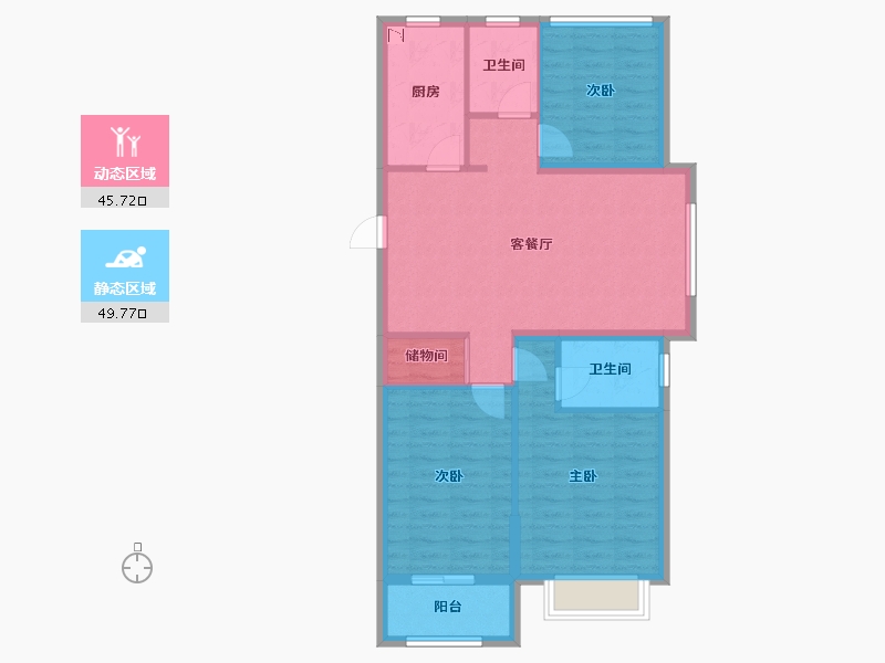 山东省-青岛市-金荷相府-85.84-户型库-动静分区