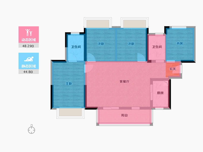 广西壮族自治区-南宁市-印象愉景湾-82.69-户型库-动静分区