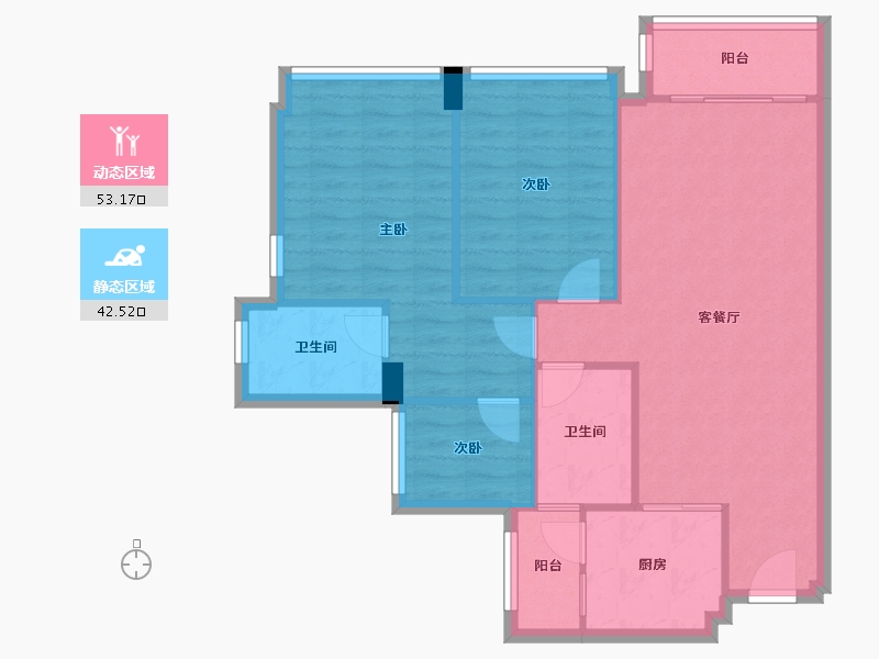 广东省-佛山市-海奥公馆-86.98-户型库-动静分区