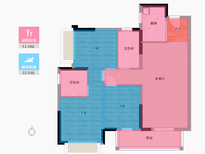 广西壮族自治区-南宁市-盛湖悦景-73.46-户型库-动静分区