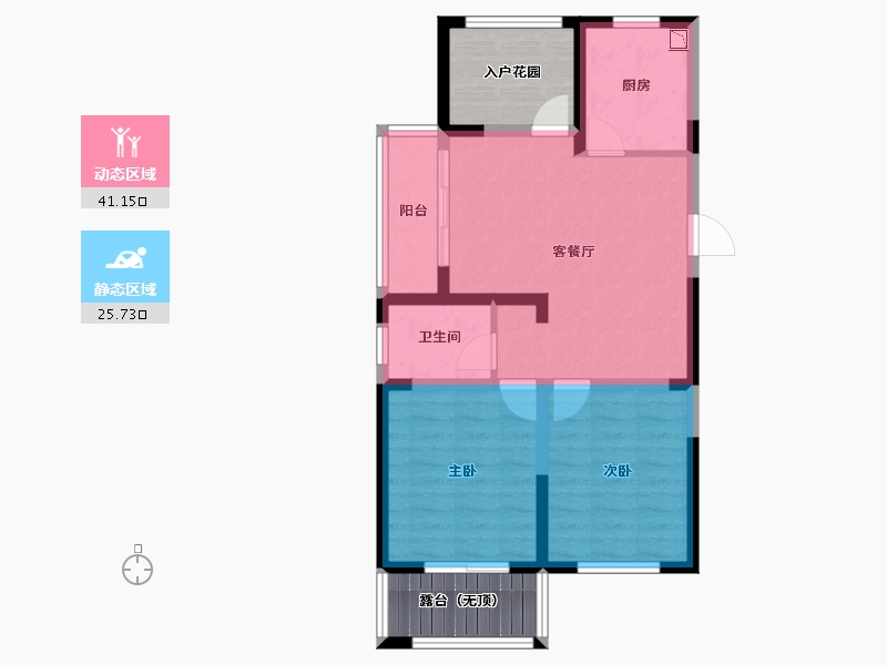 安徽省-宣城市-美都玉府-69.51-户型库-动静分区