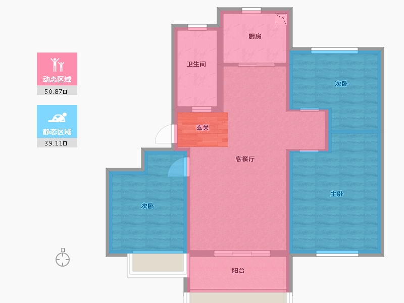 山东省-青岛市-海信文墨里-80.00-户型库-动静分区