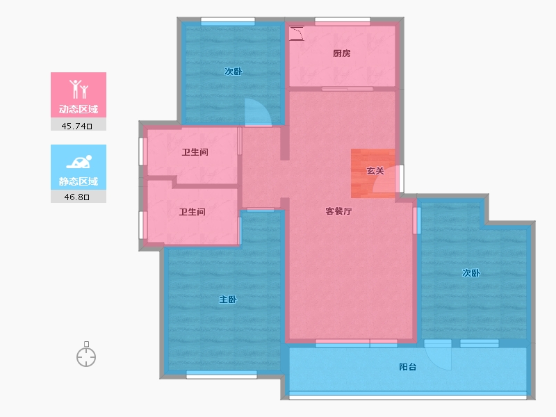 山东省-青岛市-融创・影都壹�-81.93-户型库-动静分区