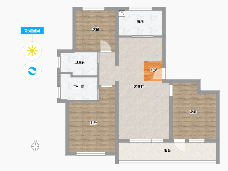 山东省-青岛市-融创・影都壹�-81.93-户型库-采光通风