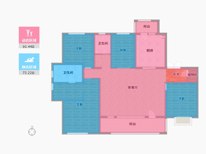 山东省-青岛市-海尔产城创波尔多小镇-148.00-户型库-动静分区