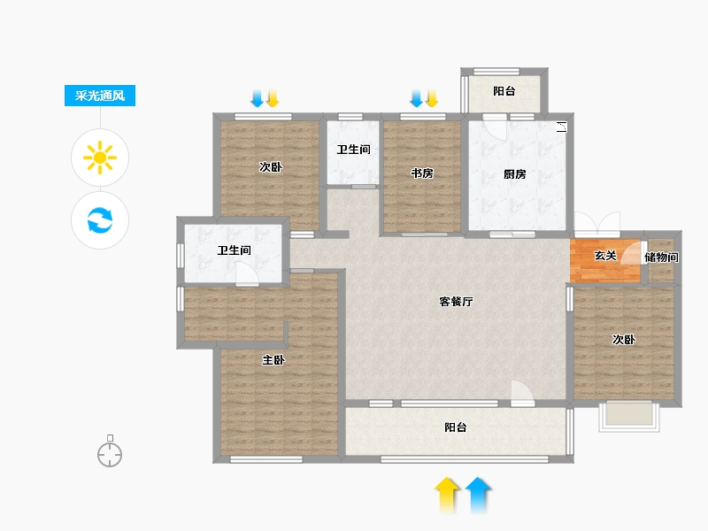 山东省-青岛市-海尔产城创波尔多小镇-148.00-户型库-采光通风