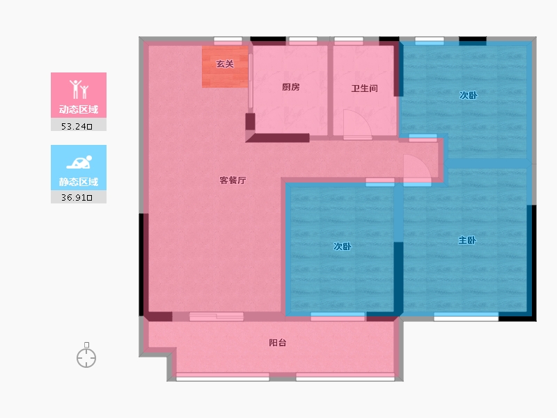 山东省-青岛市-中铁青岛世界博览城・逸海-80.01-户型库-动静分区