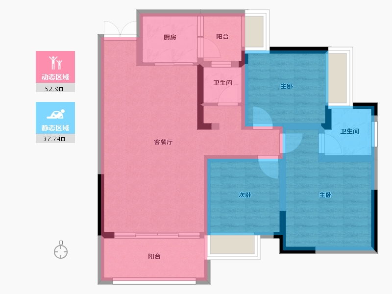 四川省-遂宁市-维卡・国际公馆-79.87-户型库-动静分区