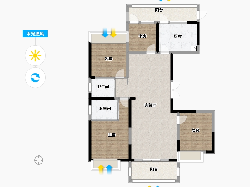 江西省-赣州市-凯旋城-110.08-户型库-采光通风