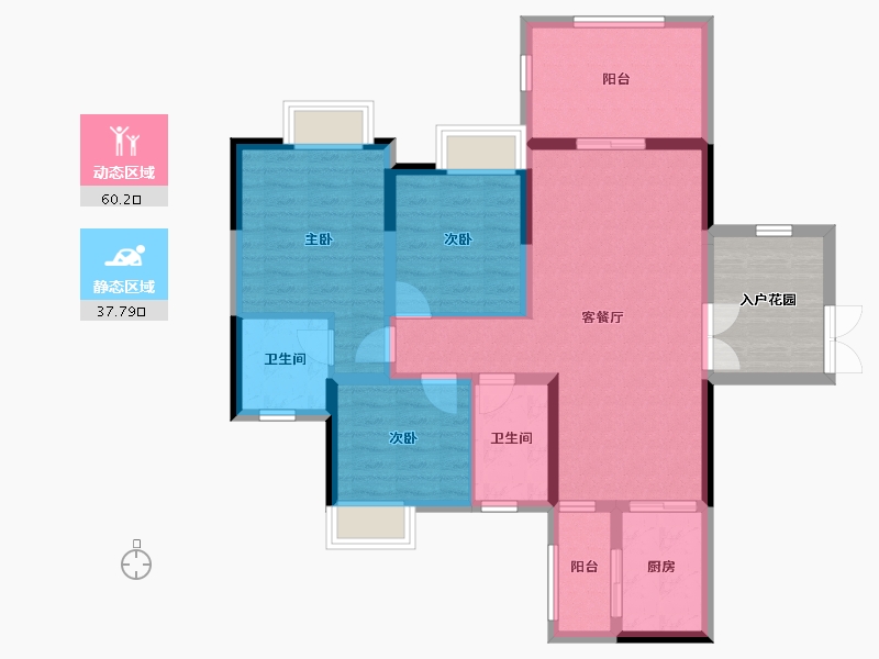 贵州省-遵义市-中建幸福城-95.07-户型库-动静分区