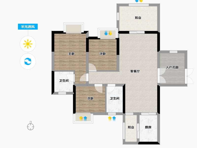 贵州省-遵义市-中建幸福城-95.07-户型库-采光通风