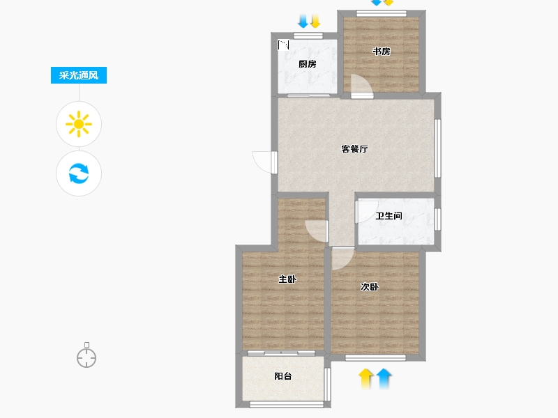 山东省-威海市-都市枫景-87.16-户型库-采光通风