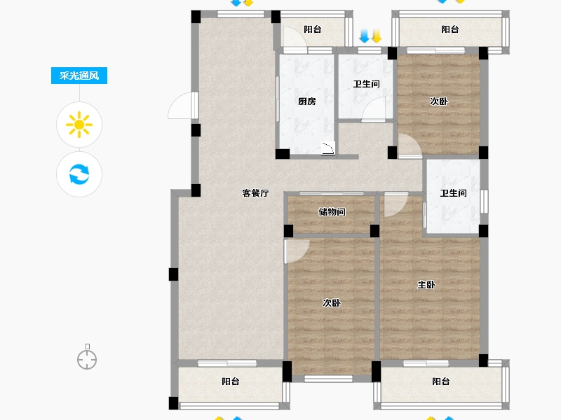 浙江省-丽水市-嘉慧园-112.11-户型库-采光通风