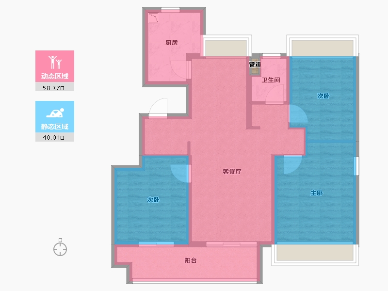 安徽省-芜湖市-伟星雍�Z台-88.00-户型库-动静分区