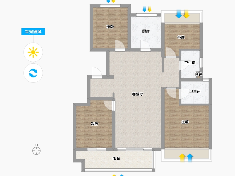 安徽省-芜湖市-伟星政务壹号-99.99-户型库-采光通风