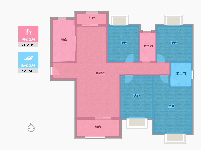 广东省-清远市-颐珑湾-114.36-户型库-动静分区