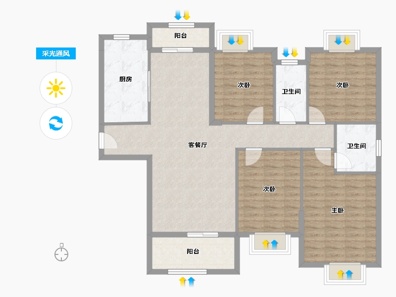 广东省-清远市-颐珑湾-114.36-户型库-采光通风