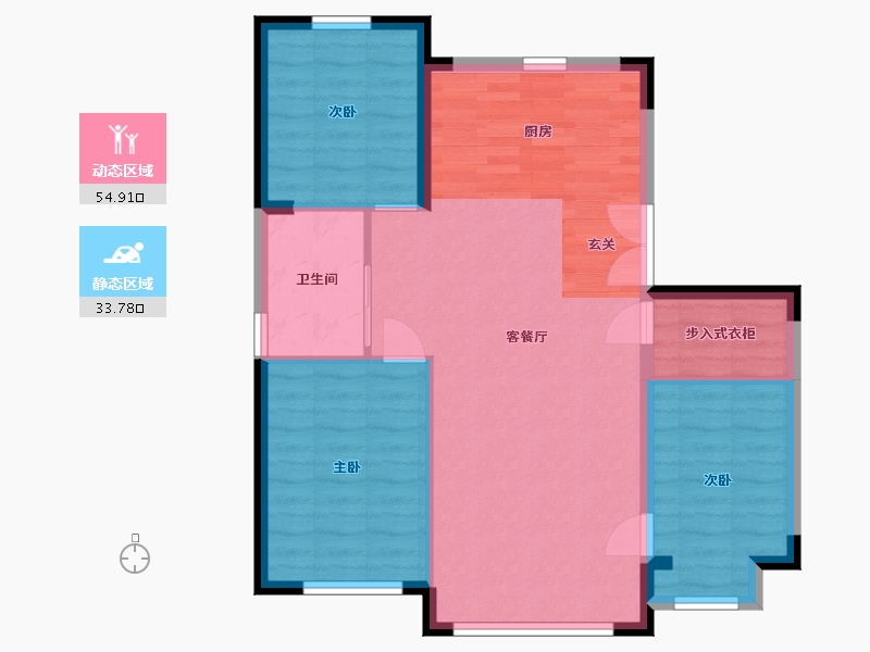 辽宁省-大连市-中央悦府-80.99-户型库-动静分区