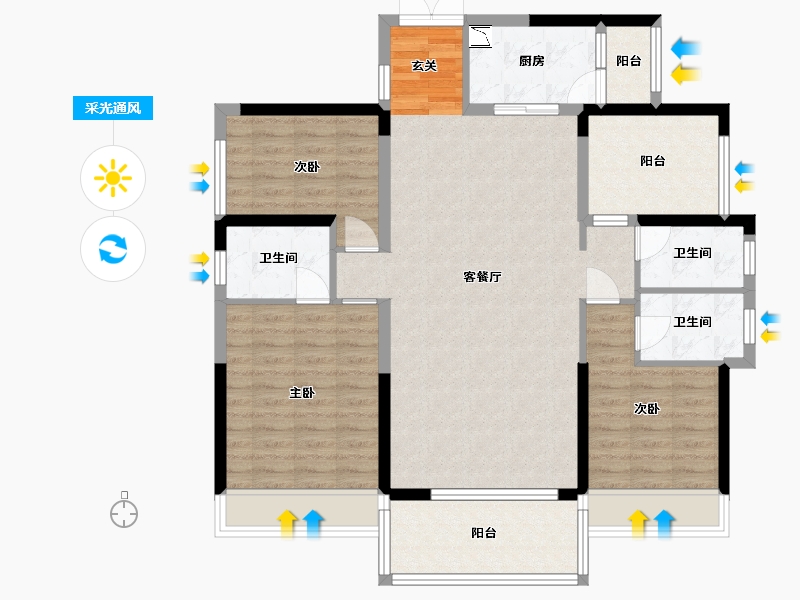 广东省-佛山市-碧桂园翡翠山（佛山・三水新城）-111.20-户型库-采光通风