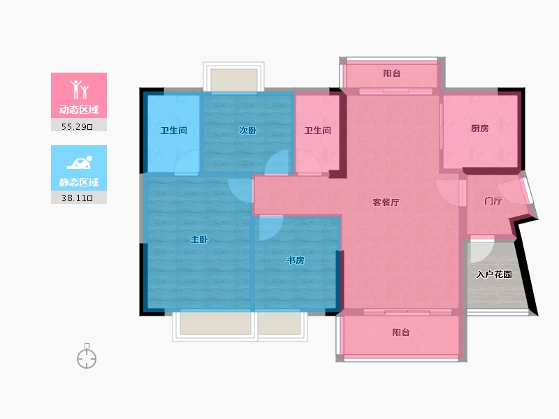 广东省-清远市-富盈・凯旋城-88.18-户型库-动静分区